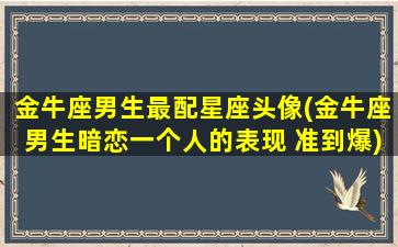 金牛座男生最配星座头像(金牛座男生暗恋一个人的表现 准到爆)